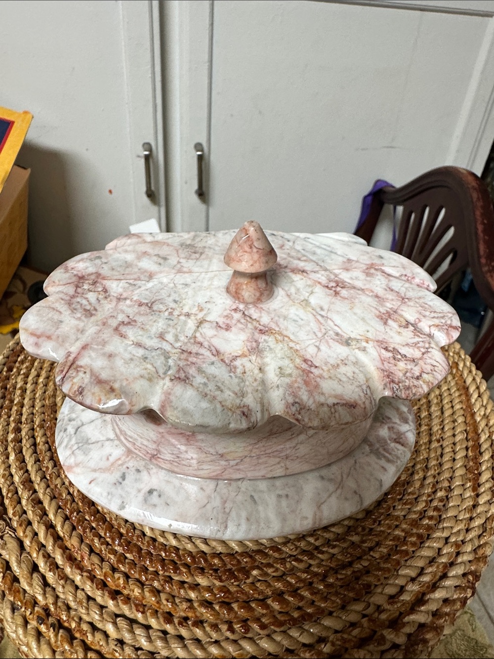 Marble Covered Serving Dish - Pink Marble Finish
